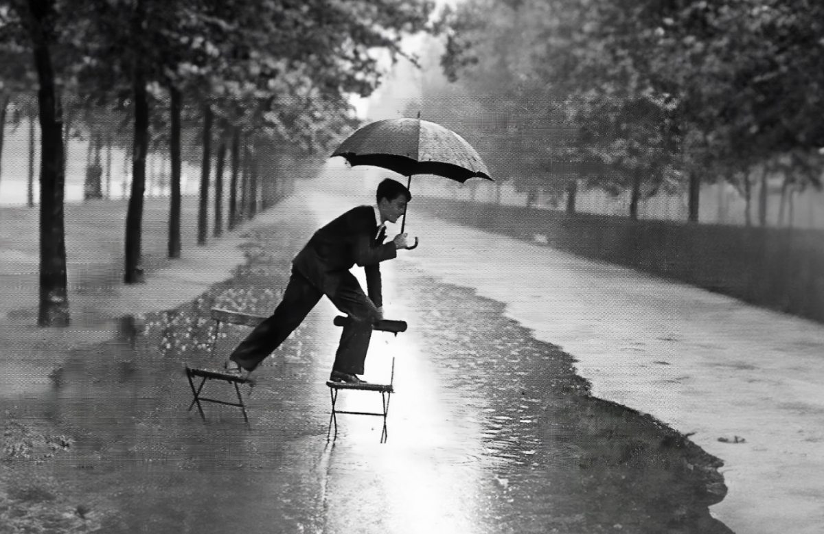 man with an umbrella